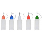 5 x 10ml Needle Tip Bottles (Multi Coloured Caps)