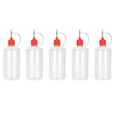 5 x 50ml Needle Tip Bottles (Red Caps)