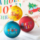 3 Nostalgic Christmas Glass Baubles