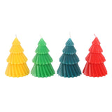 4 Colourful Christmas Tree Candles