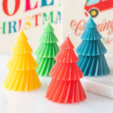 4 Colourful Christmas Tree Candles