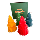 4 Colourful Christmas Tree Candles